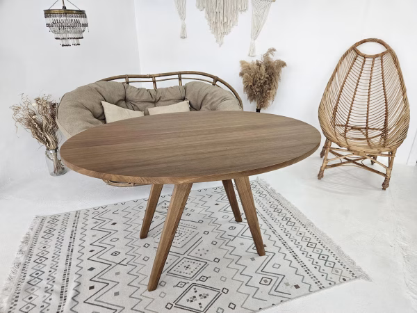 Oval Walnut Transformer Coffee Table
