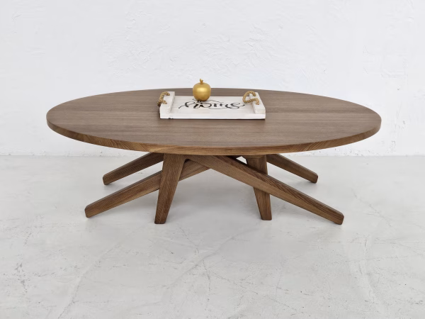 Oval Walnut Transformer Coffee Table