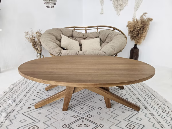 Oval Walnut Transformer Coffee Table