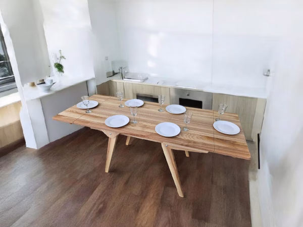 Solid Wood Transformer Table 4in1