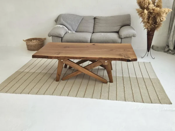 2-in-1 Solid Oak Live Edge Transformer Table