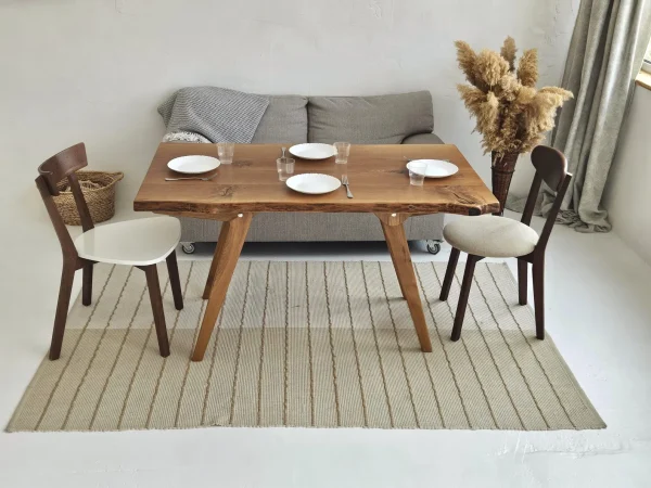 2-in-1 Solid Oak Live Edge Transformer Table
