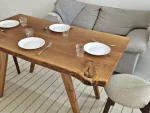 2-in-1 Solid Oak Live Edge Transformer Table