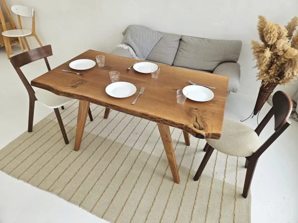 2-in-1 Solid Oak Live Edge Transformer Table