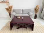 Live Edge Oak Adjustable Height Transformer Coffee to Dining Table