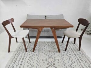 Walnut Solid Wood Transformer Table – 2-in-1 Folding Coffee & Dining Table with Adjustable Height